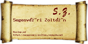 Segesvári Zoltán névjegykártya