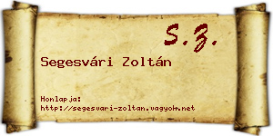 Segesvári Zoltán névjegykártya