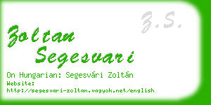 zoltan segesvari business card