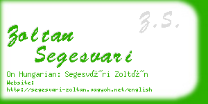 zoltan segesvari business card